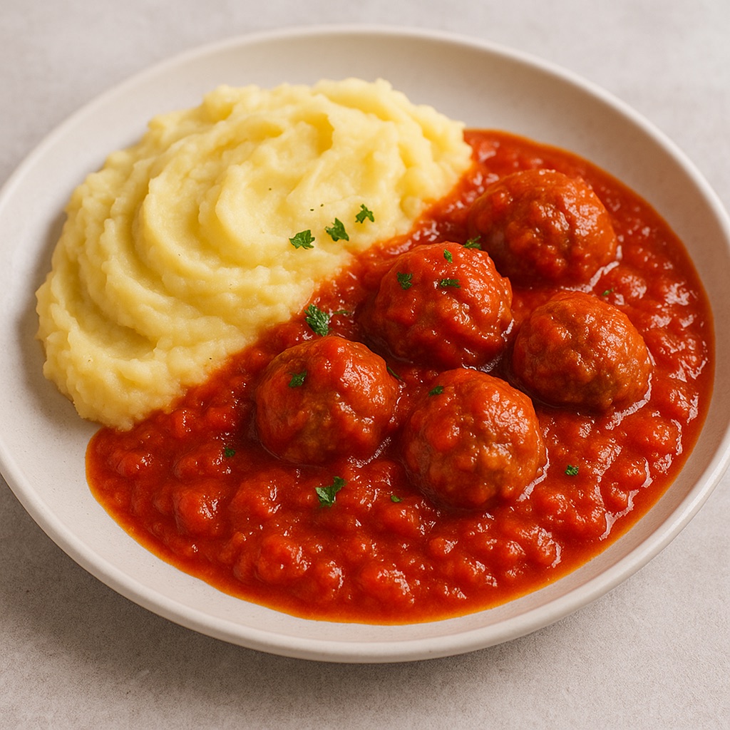 Balletjes in tomatensaus & puree